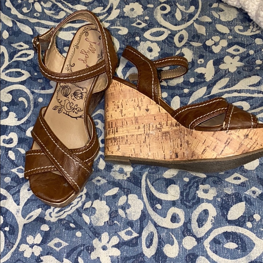 Brown wedge heel